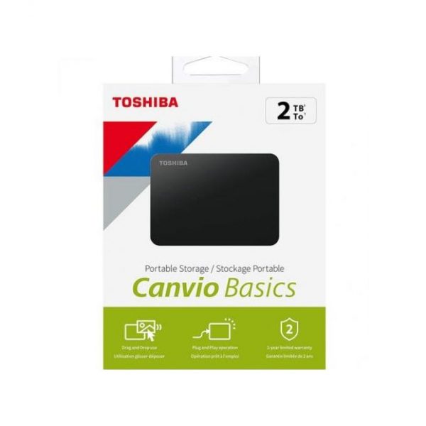 Toshiba Disque Dur Externe Portable 2,5" 2TB / 2TO USB 3.0 Haute Vitesse Canvio Basics Original