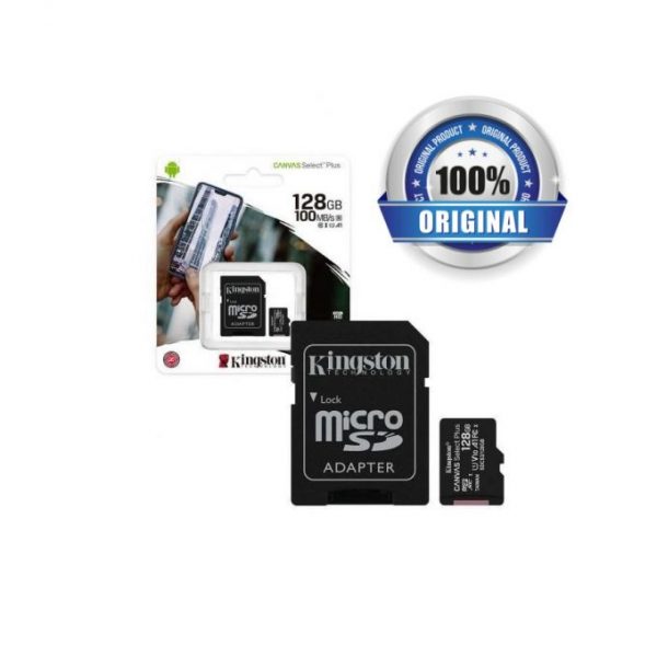 Kingston Carte Mémoire 128 Go Class 10 Micro SD CANVAS Select Plus