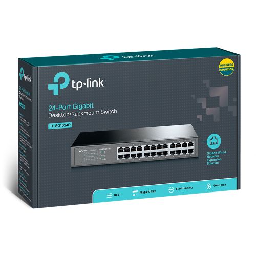 TP-Link TL-SG1024D Switch 24 Ports Gigabit (Bureau/Rackable, Boîtier Métal)